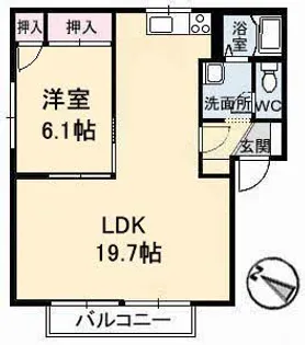 ウィンディア南蔵王A棟【2階】の間取り