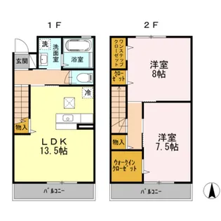 ベリエ・谷原 A【2階】の間取り