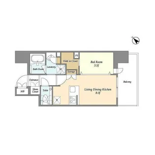 ライトテラス蔵前【9階】の間取り