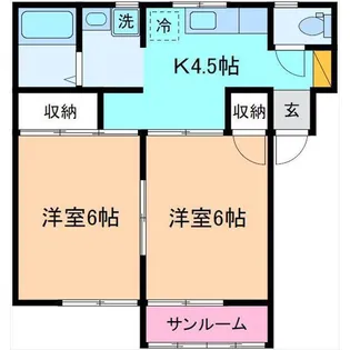 ハウス北星【1階】の間取り