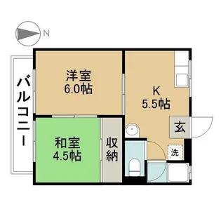 グリーンコーポ蟹江 A棟【2階】の間取り