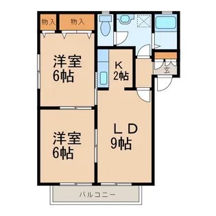 ハイツリベルテ【2階】の間取り