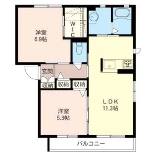 トレアモーレC【1階】の間取り
