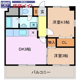 CASA KAWAGE【3階】の間取り