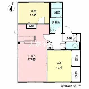 ディアス松並 B棟【1階】の間取り