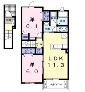 エトワールII【2階】の間取り