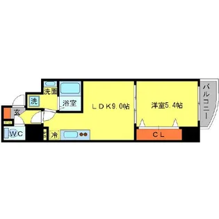 SERENiTE江坂四番館【6階】の間取り