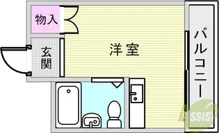 シャトー第8神戸【2階】の間取り