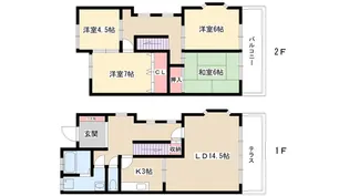 ハイグレードタウンハウス【1階】の間取り