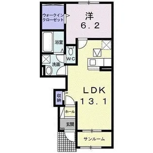白山ヒルズD【1階】の間取り