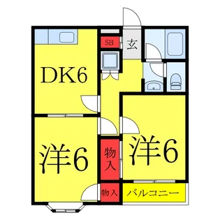 スカイプラザ【2階】の間取り