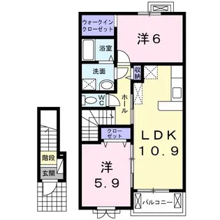プリエール壱 A【2階】の間取り