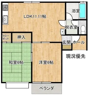 ハイムてんもりII B棟【2階】の間取り