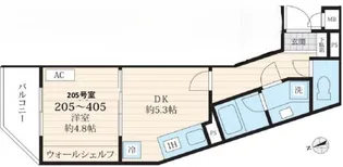 フォセット池田山【2階】の間取り