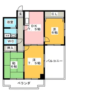 シャトー清水【4階】の間取り