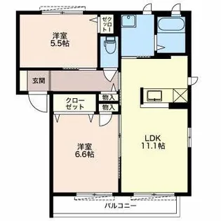 アイリス【1階】の間取り