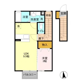 プラッツ西城南【2階】の間取り