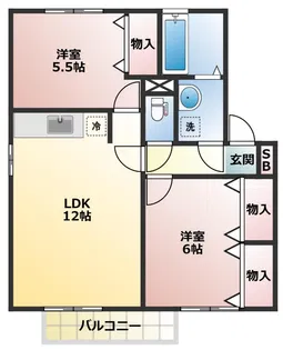 クレール・ドゥマン B【2階】の間取り