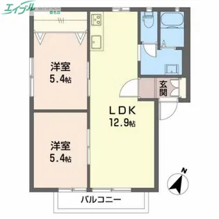 ディアスNODA A棟【2階】の間取り