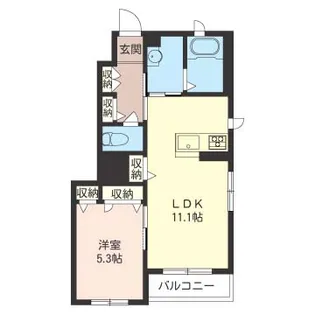 ほいぜる港南A棟【1階】の間取り