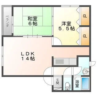 カサフェリス大野B棟【2階】の間取り