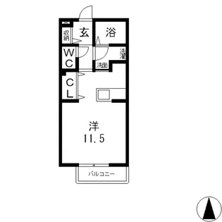 ラフィネ中島 B【2階】の間取り