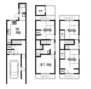 京都府京都市伏見区西大文字町【一戸建】の間取り