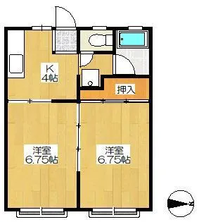 パークハイツはこざき I【1階】の間取り