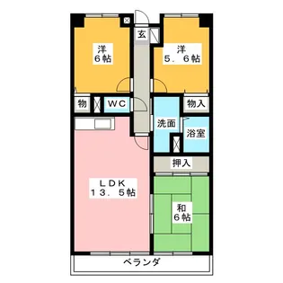 グランドヒルズ不二矢【5階】の間取り