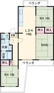 桔梗が丘第二団地 5号棟【3階】の間取り
