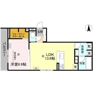 大阪府大阪市東住吉区鷹合1【アパート】の間取り