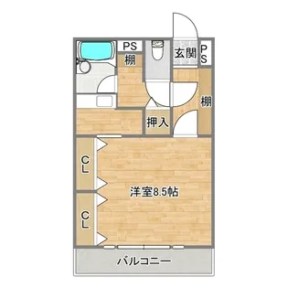 フォーチュンパレス水前寺【4階】の間取り