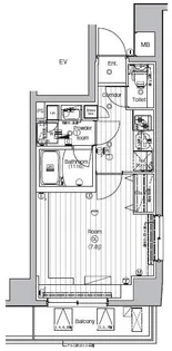 ルミード キューブ菊川プレミアム【4階】の間取り