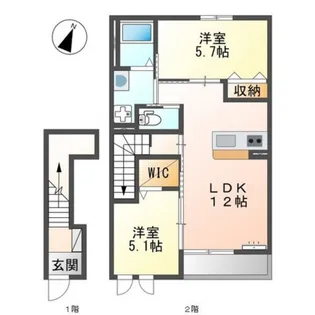 ムーンリバーA【2階】の間取り