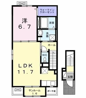 シャン・ド・フルールM I【2階】の間取り