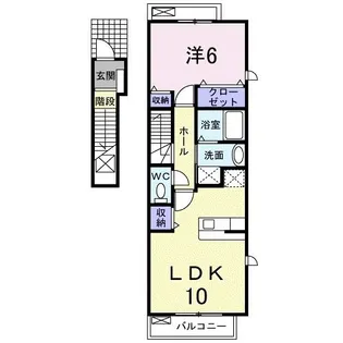 広島県福山市山手町3【アパート】の間取り