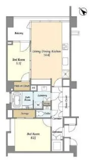 ストーリア赤坂【1階】の間取り