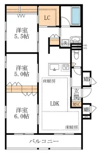 Premium Maison光【2階】の間取り