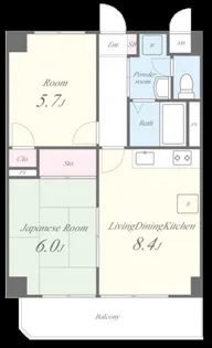 兵庫県尼崎市御園2【マンション】の間取り