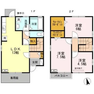 富山県高岡市明園町【一戸建】の間取り