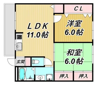 宝ハイツ【2階】の間取り