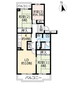 URかわつるグリーンタウン新鶴【5階】の間取り