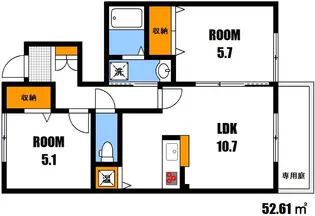 エルメゾン原田【1階】の間取り