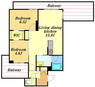 ル コルヌイエ【4階】の間取り