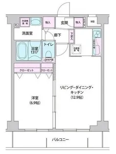 ウィステリア ヒルズ ナカムラ【4階】の間取り