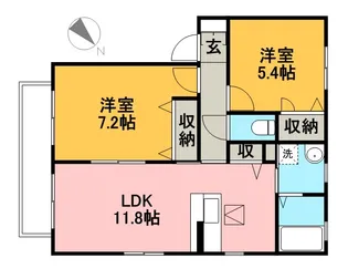 ベイサイド海楽A【2階】の間取り