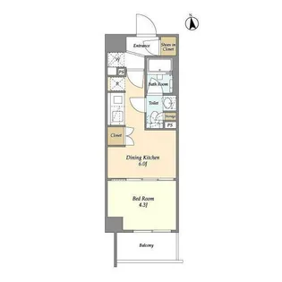東京都中野区中央1【マンション】の間取り