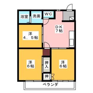 シティハイツ米ノ山A【2階】の間取り