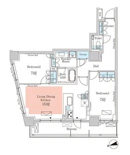 パークアクシス元麻布【3階】の間取り