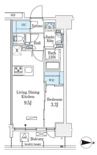 アヴァンカーサ町屋【8階】の間取り